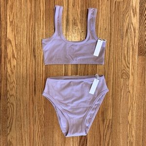 ARQ Wide Strap Bra and Misha Undies Set in Lilac size Med